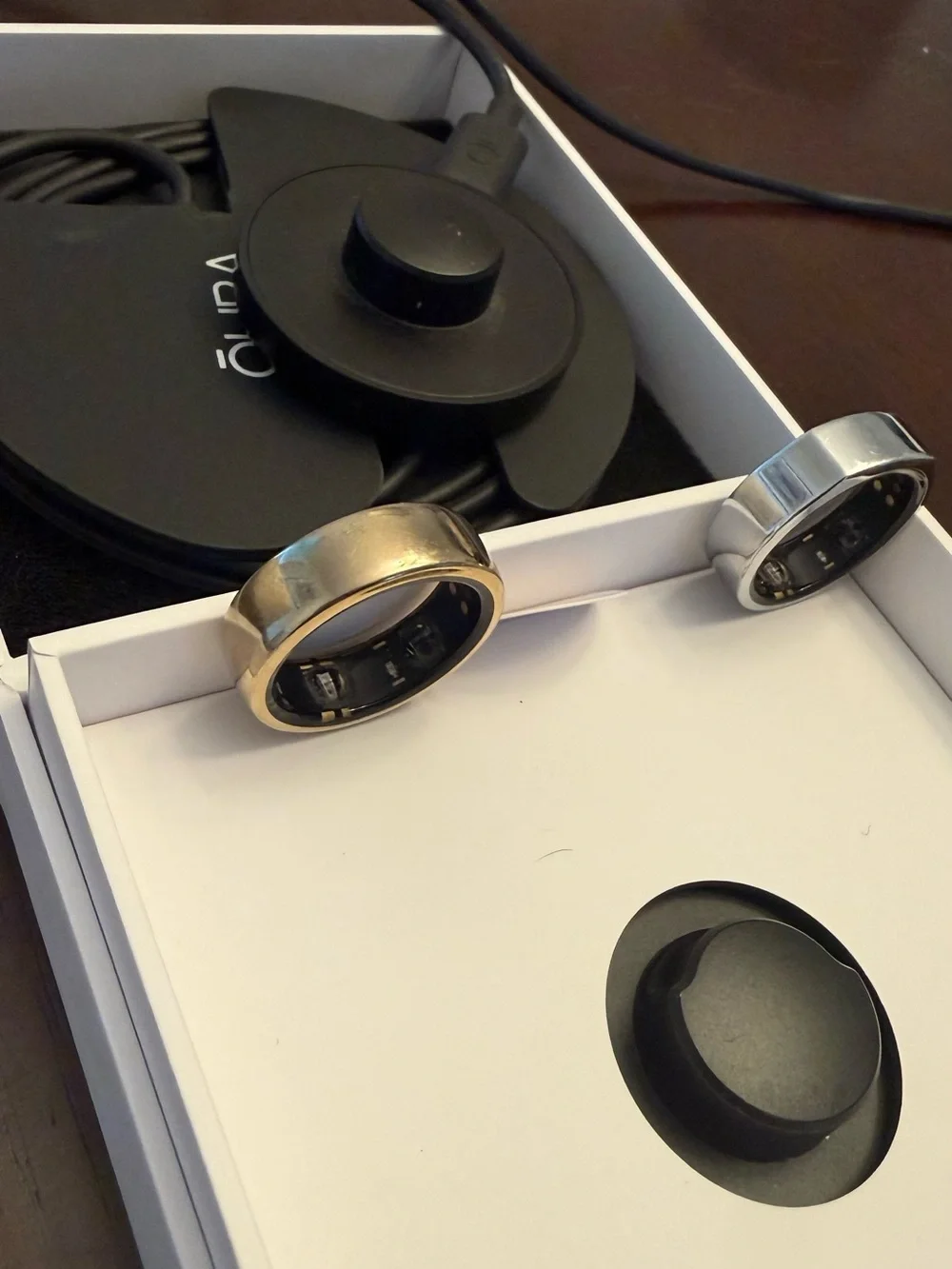 Oura Ring Bundle – 2 Rings + Chargers Included with Silver and Gold Rings